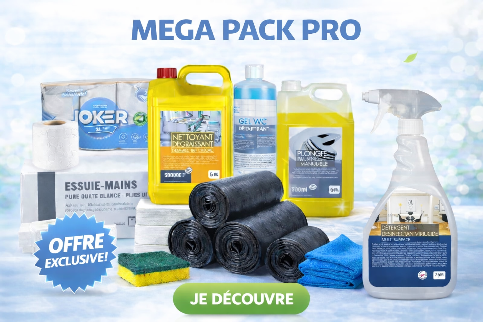 MEGA PACK PRO - Stock 3 Mois (Hygiène & Entretien)