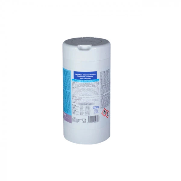 Boîte de 100 Lingettes désinfectantes Pro - Mains & Surfaces (Sans Rinçage)