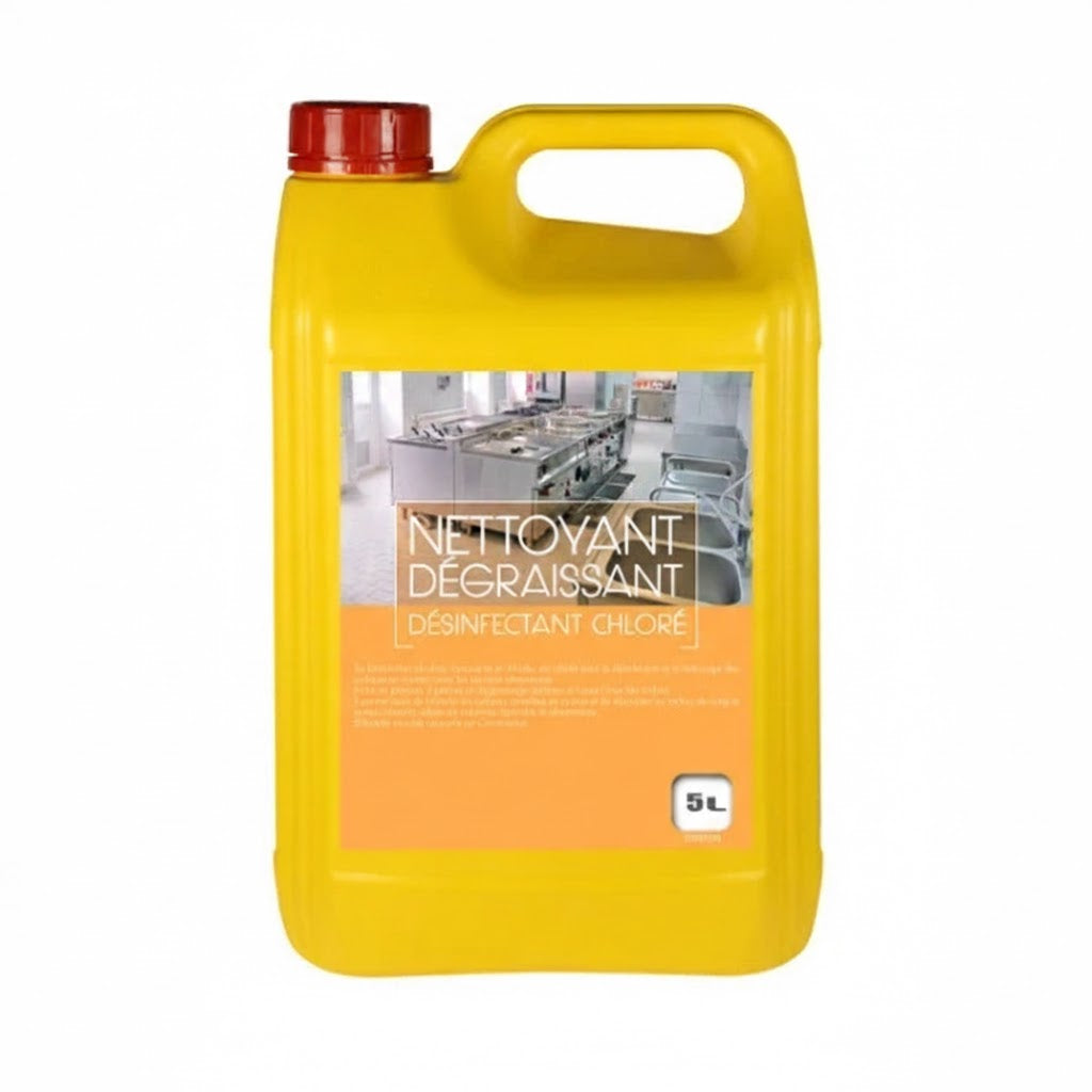 Dégraissant Désinfectant Chloré - Cuisine & Surfaces (5 Litres)